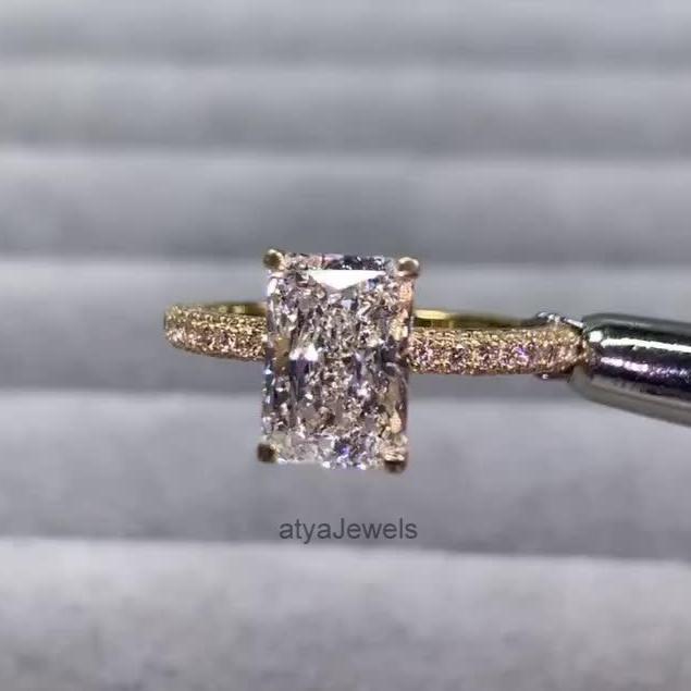 3.50 CT Radiant Cut Moissanite Annivarsary Ring