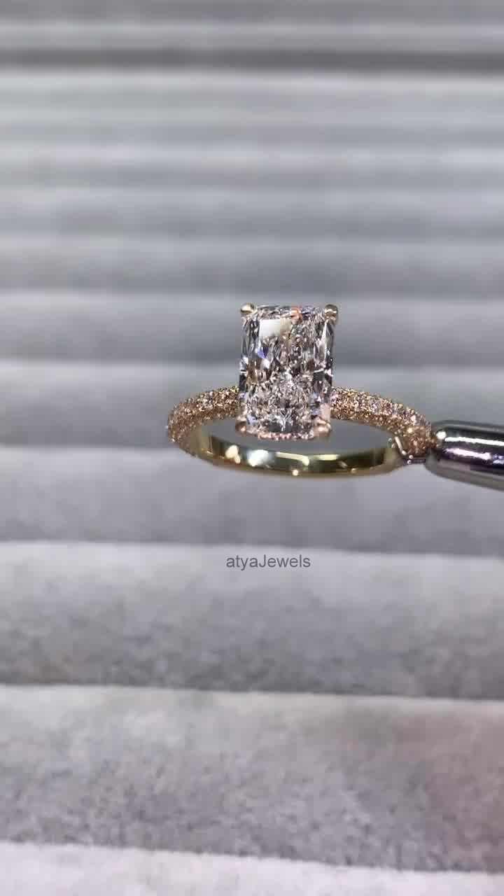 3.50 CT Radiant Cut Moissanite Annivarsary Ring