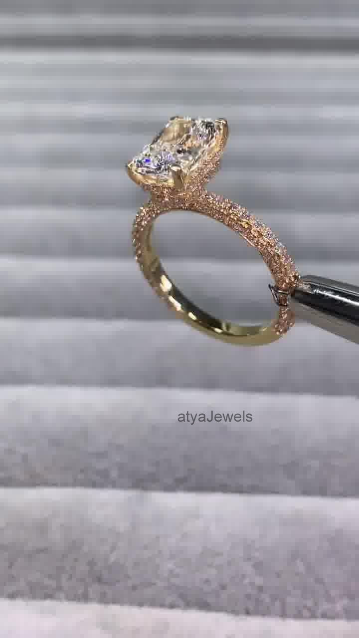 3.50 CT Radiant Cut Moissanite Annivarsary Ring