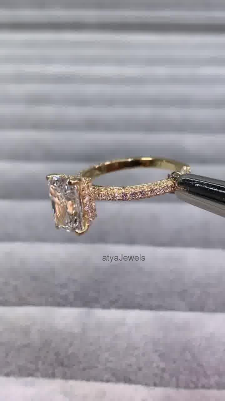 3.50 CT Radiant Cut Moissanite Annivarsary Ring