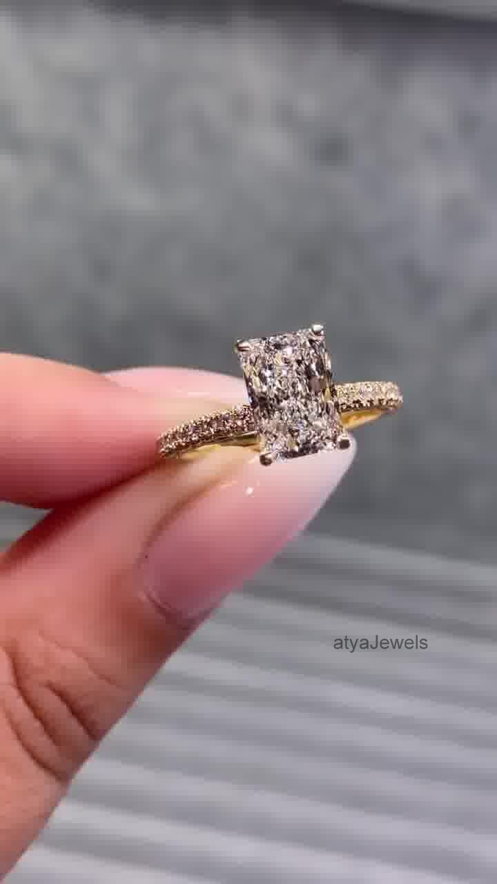 3.50 CT Radiant Cut Moissanite Annivarsary Ring