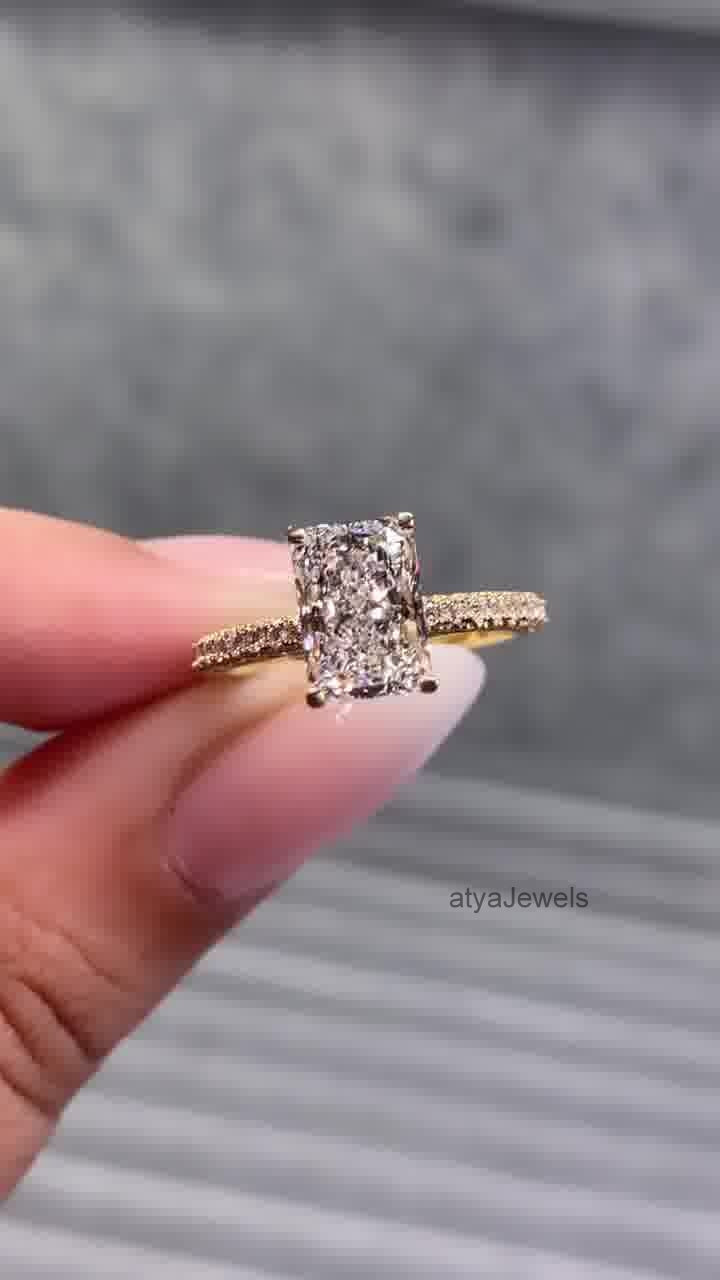 3.50 CT Radiant Cut Moissanite Annivarsary Ring