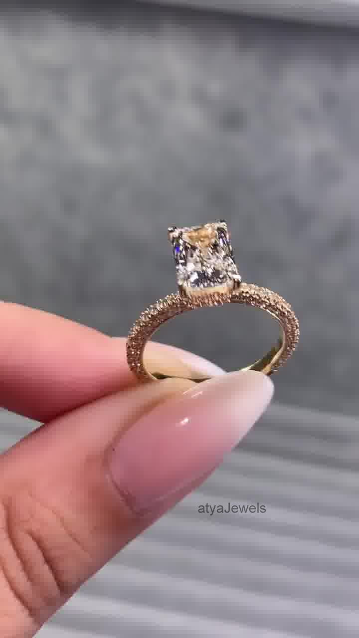 3.50 CT Radiant Cut Moissanite Annivarsary Ring