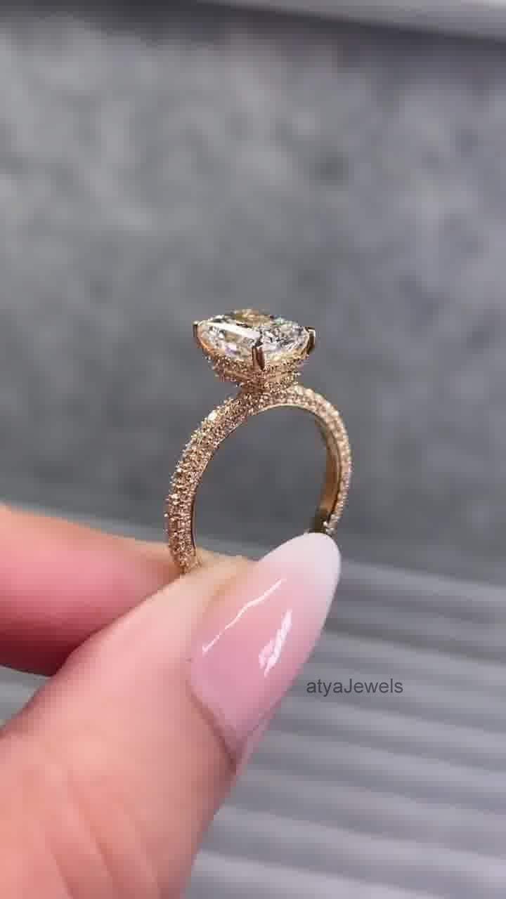 3.50 CT Radiant Cut Moissanite Annivarsary Ring