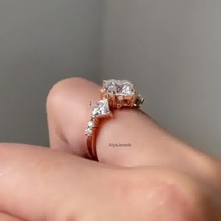 2.00 CT Princess Cut Moissanite Engagement Ring