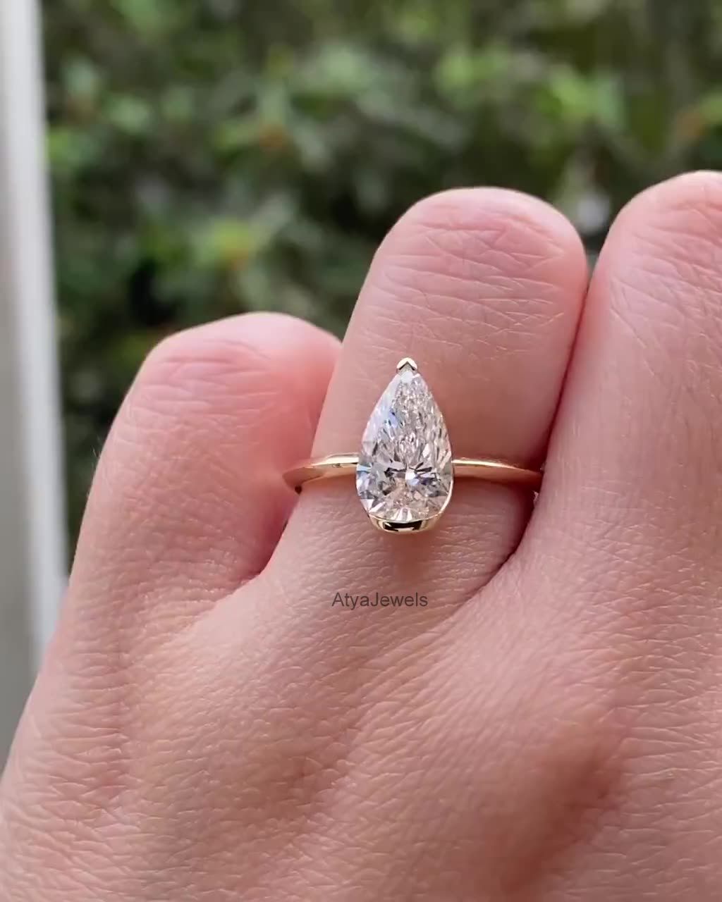 3.00 CT Pear Cut Moissanite Anniversary Ring