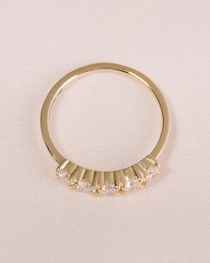 0.45 TCW  Round Brilliant Cut Half Eternity 5 Stone Wedding Band