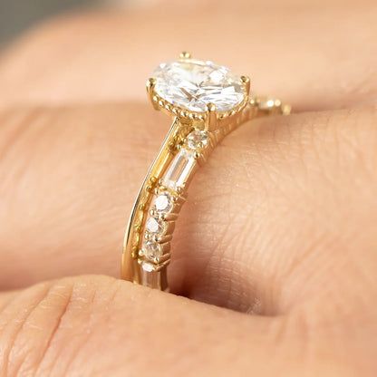 1.50 TCW Round and Baguette Cut Full Eternity Wedding Band