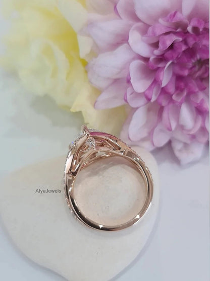 3.00 CT Pear Cut Moissanite Wedding Ring