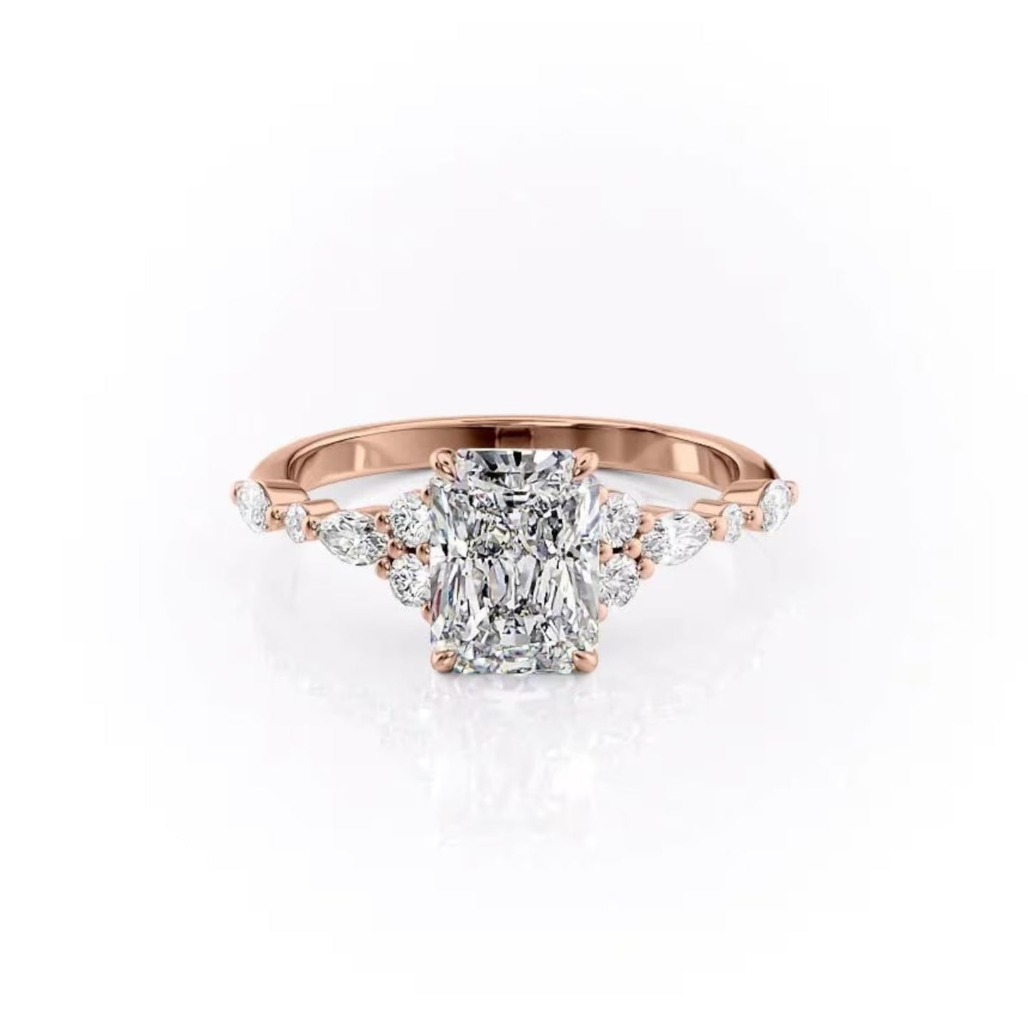 3.00 CT Radiant Cut Moissanite Engagement Ring