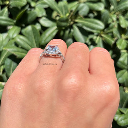 2.00 CT Cushion Cut Moissanite Wedding Ring