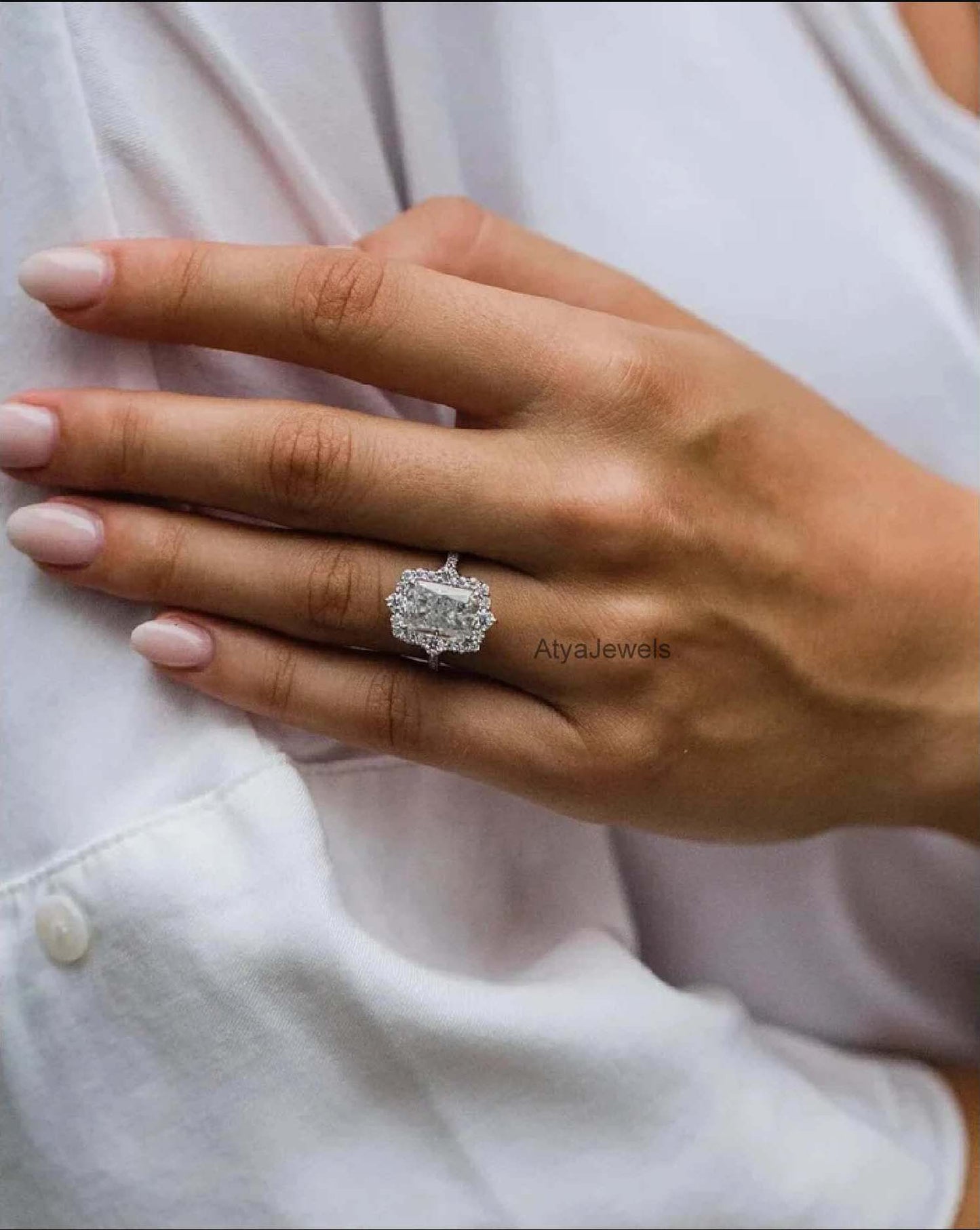 2.50 CT Radiant Cut Moissanite Annivesary Ring