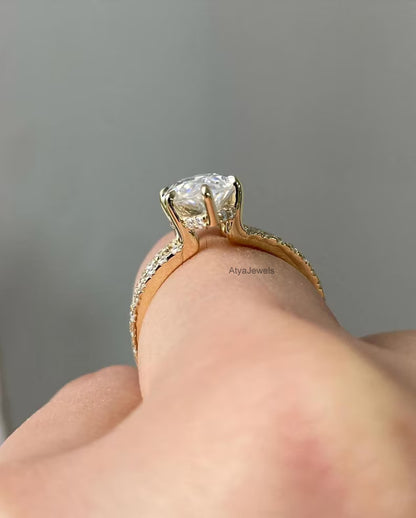3.00 CT Marquise Cut Moissanite Wedding Ring