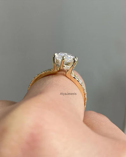 3.00 CT Marquise Cut Moissanite Wedding Ring