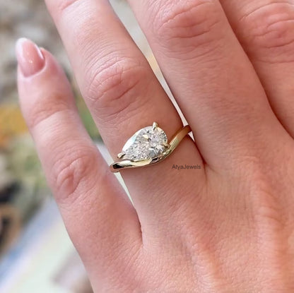 3.00 CT Pear Cut Moissanite Anniversary Ring