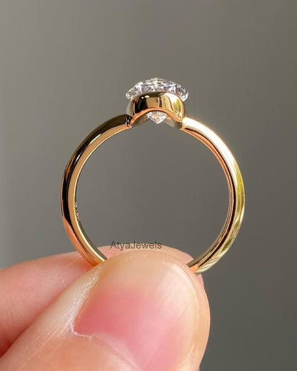 3.00 CT Pear Cut Moissanite Anniversary Ring