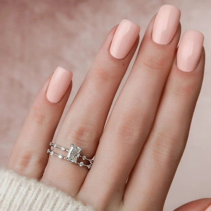 2.00 CT Radiant Cut Moissanite Halo Bridal Wedding Ring Set