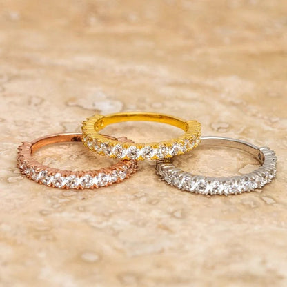 0.25 TCW Round Brilliant Cut Half Eternity Perfect Moissanite Wedding Band