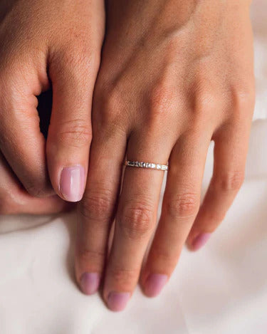 Promise Band For Women Lab Diamond Gold Anniversary Gifts Band For Wife