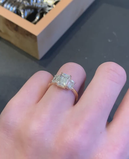 4.00 CT Emerald Cut Moissanite Engagement Ring