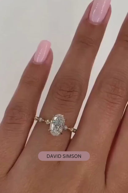 3.00 CT Oval Cut Moissanite Engagement Ring