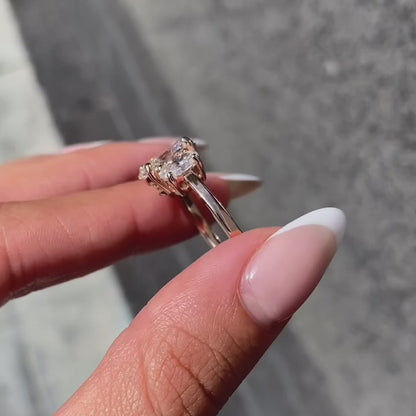 3 CT Oval Cut Moissanite Engagement Ring Three Stone Oval Cut Diamond Ring