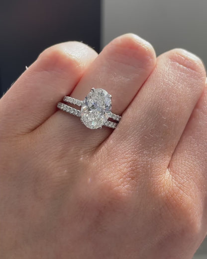 3.00 CT Oval Cut Moissanite Bridal Wedding Ring Set