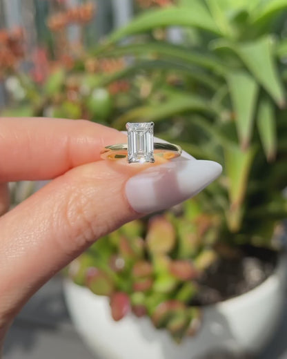 3.00 CT Emerald Cut Moissanite Valentine Ring