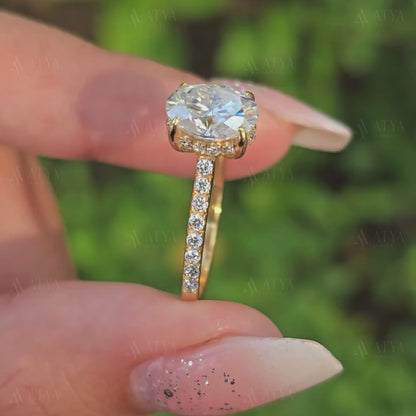 2.00 CT Oval Cut Moissanite Engagement Ring Celebrity Ring Dainty Ring Promise Ring For Her