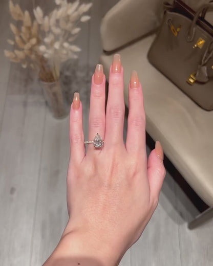 2.50 CT Pear Cut Moissanite Engagement Ring