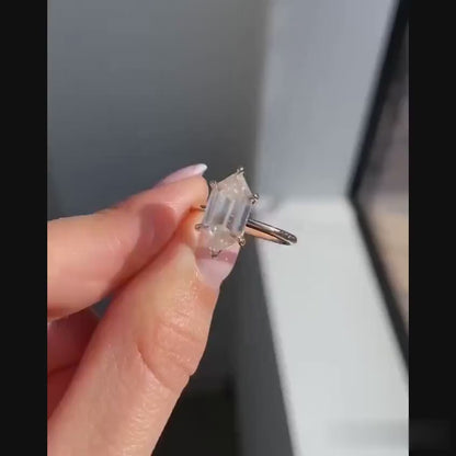 2.50 CT Hexagon Cut Moissanite Anniversary Ring
