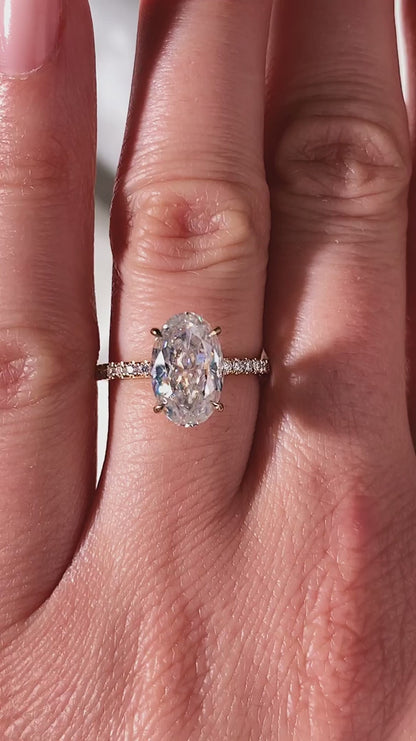 3.50 CT Oval Cut Moissanite Engagement Ring