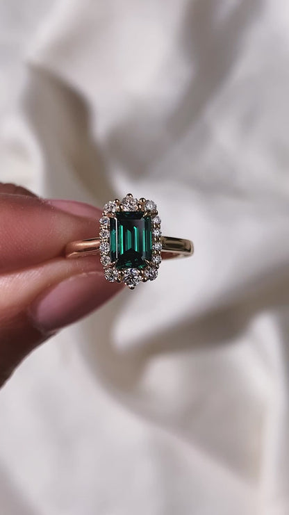 2.50 CT Emerald Cut Moissanite Engagement Ring