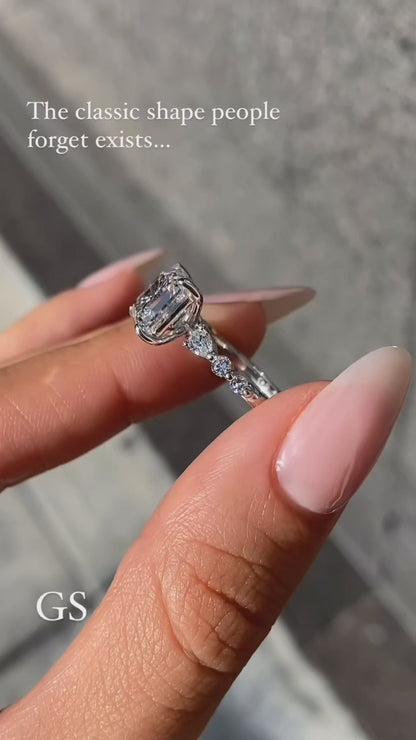 2.00 Ct Asscher Cut Moissanite Anniversary Ring