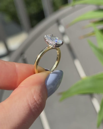 3.00 CT Oval Cut Moissanite Engagement Ring
