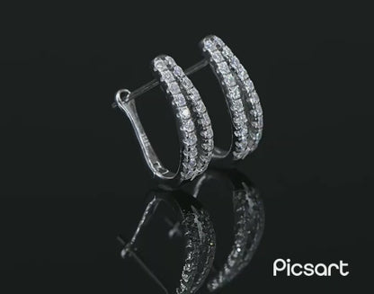 Moissanite Nobel U - Shaped Round Cut Earrings On Her Birthday Gift