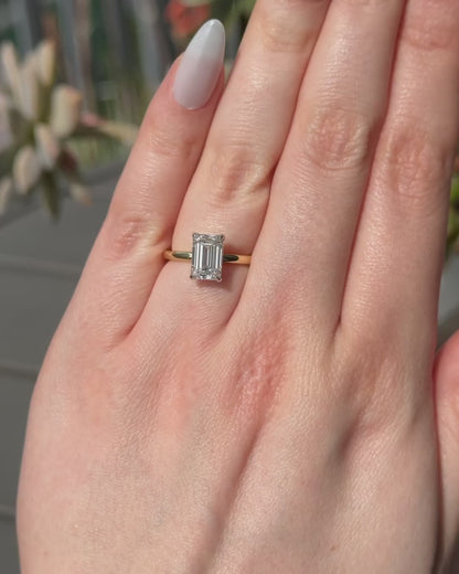 3.00 CT Emerald Cut Moissanite Valentine Ring