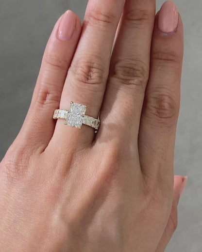 3.50 CT Radiant Cut Moissanite Engagement Ring