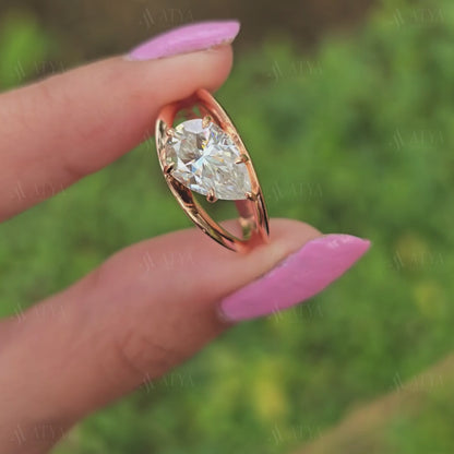 3.50 CT Split Shank Pear Cut Moissanite Engagement Ring Anniversary Ring Promise Ring Bridal Ring