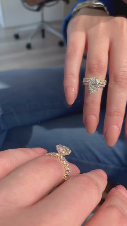 3.00 CT Oval Cut Moissanite Bridal Ring Set