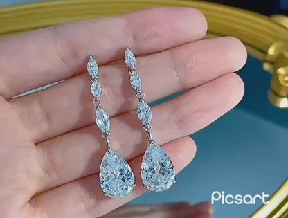 5.50 TCW Pear Cut Moissanite Vinatge Earring Gift For Her