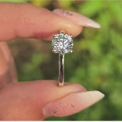 1.50 CT Round Cut Solitaire Engagement Ring Simple Proposel Ring Minimalist Ring For Gift