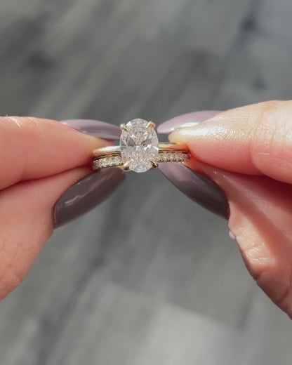 2.50 CT Oval Cut Moissanite Bridal Wedding Ring Set