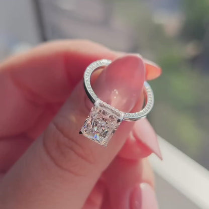 3.00 CT Radiant Cut Moissanite Anniversary Ring