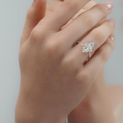 2.00 CT Marquise Cut Certified Lab Grown Diamond Halo Engagement Ring Gifts
