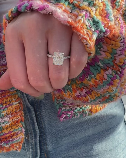 3.50 CT Elongated Cushion Cut Moissanite Engagement Ring