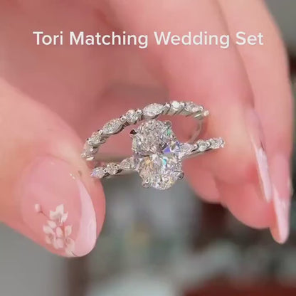 2.50 CT Oval Cut Moissanite Bridal Wedding Ring Set