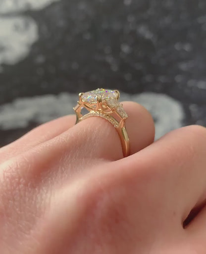 2.50 CT Emerald Cut Moissanite Engagement Ring