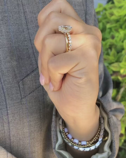 3.5 Ct Oval Cut Moissanite Bridal Ring Set