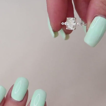 2.50 CT Cushion Cut Moissanite Engagement Ring